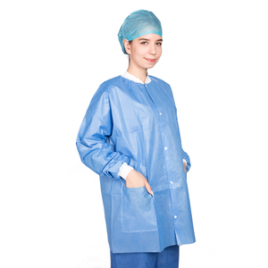 High Quality Dental Medical Nonwoven Disposable Gown SMS Lab Coats